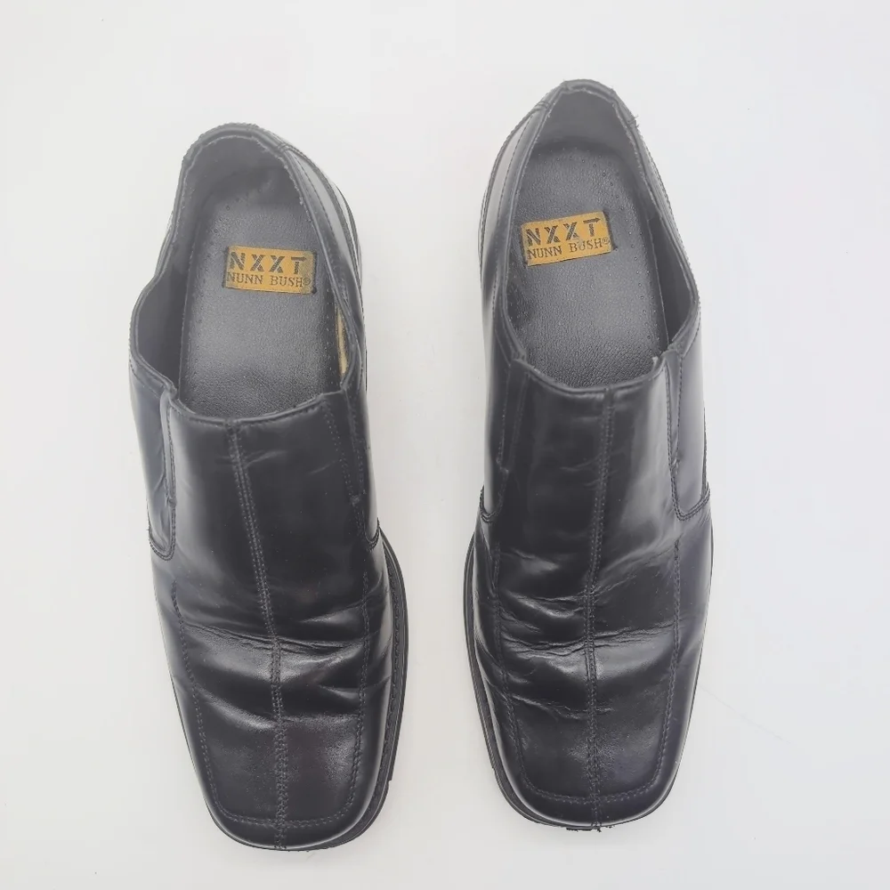 Nunn Bush NXXT Sz 11 Men's Black Leather Slip-On Shoes